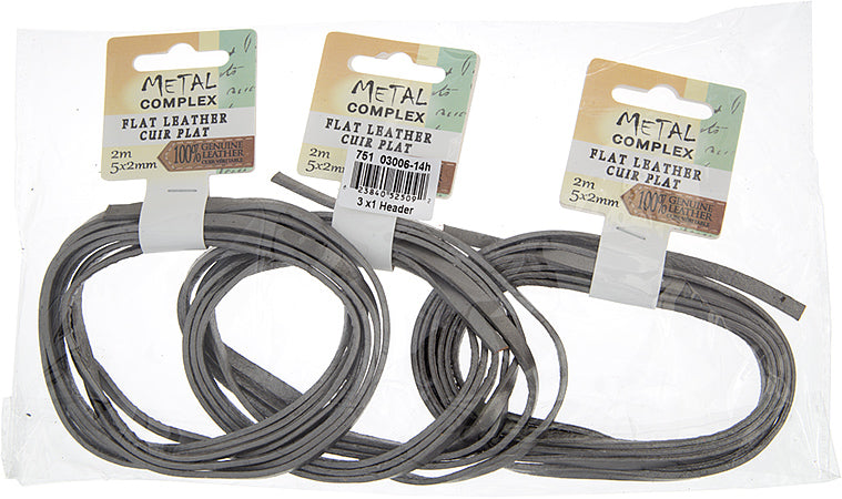 Flat Leather 5x2mm (2m/Card) 