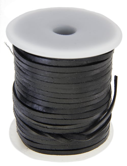 Leather Lacing Flat Cord 3mm Black