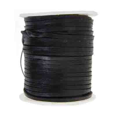Leather Lacing Flat Cord 3mm Black