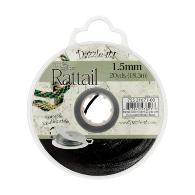 Rattail Cord 1.5mm 20 Yards With Re-Useable Bobbin