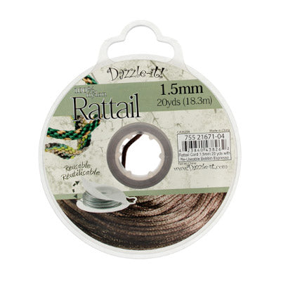 Rattail Cord 1.5mm 20 Yards With Re-Useable Bobbin