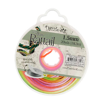 Rattail Cord 1.5mm 20 Yards With Re-Useable Bobbin