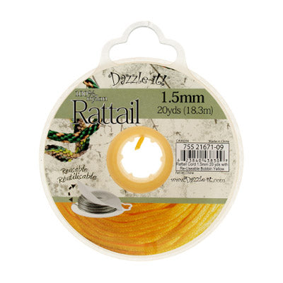 Rattail Cord 1.5mm 20 Yards With Re-Useable Bobbin