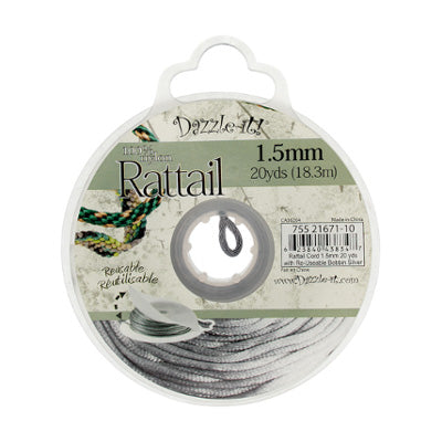 Rattail Cord 1.5mm 20 Yards With Re-Useable Bobbin