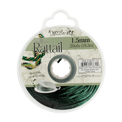 Rattail Cord 1.5mm 20 Yards With Re-Useable Bobbin