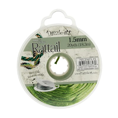 Rattail Cord 1.5mm 20 Yards With Re-Useable Bobbin