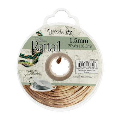 Rattail Cord 1.5mm 20 Yards With Re-Useable Bobbin