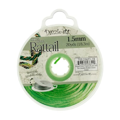 Rattail Cord 1.5mm 20 Yards With Re-Useable Bobbin