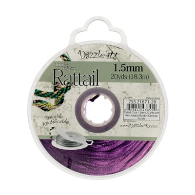 Rattail Cord 1.5mm 20 Yards With Re-Useable Bobbin