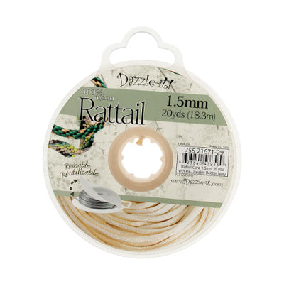 Rattail Cord 1.5mm 20 Yards With Re-Useable Bobbin