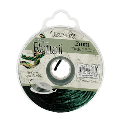 Rattail Cord 2mm 20 Yards With Re-Useable Bobbin