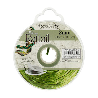 Rattail Cord 2mm 20 Yards With Re-Useable Bobbin