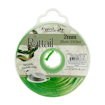 Rattail Cord 2mm 20 Yards With Re-Useable Bobbin