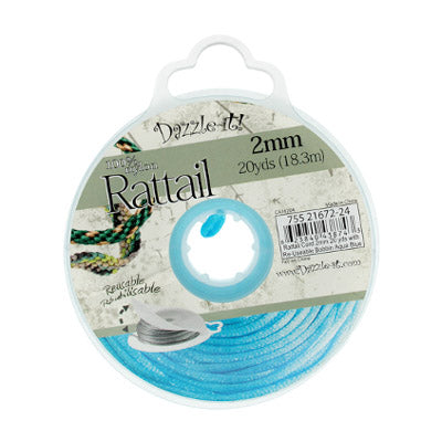 Rattail Cord 2mm 20 Yards With Re-Useable Bobbin