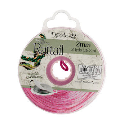 Rattail Cord 2mm 20 Yards With Re-Useable Bobbin