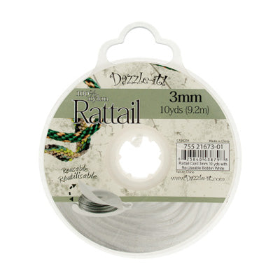 Rattail Cord 3mm 10 Yards With Re-Useable Bobbin