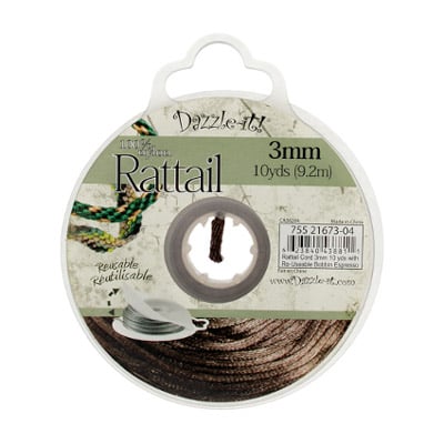Rattail Cord 3mm 10 Yards With Re-Useable Bobbin
