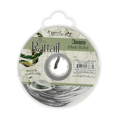 Rattail Cord 3mm 10 Yards With Re-Useable Bobbin