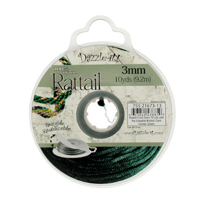 Rattail Cord 3mm 10 Yards With Re-Useable Bobbin