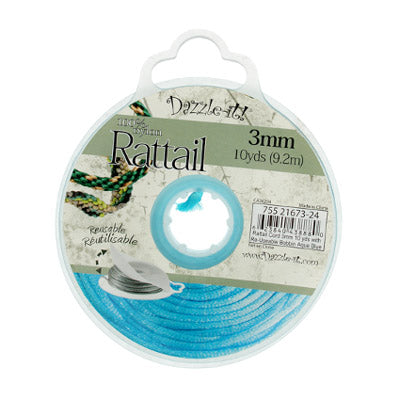 Rattail Cord 3mm 10 Yards With Re-Useable Bobbin