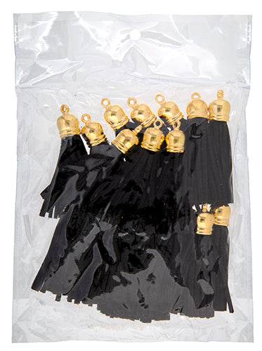 Faux Suede Tassels Gold Cap 5.5cm  