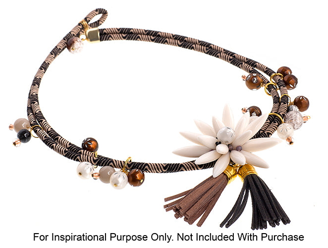 Faux Suede Tassels Gold Cap 5.5cm  