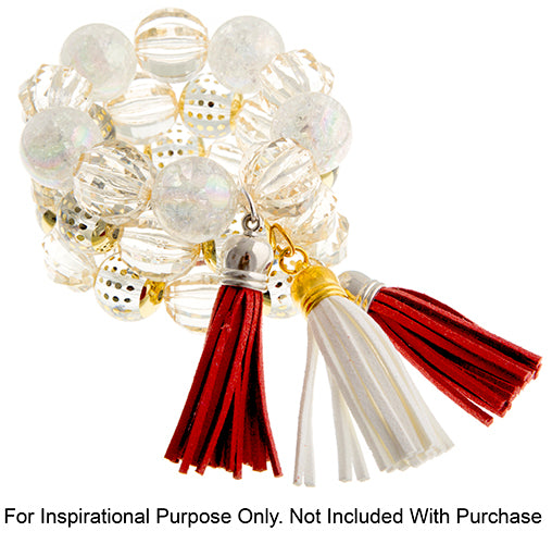 Faux Suede Tassels Gold Cap 5.5cm  