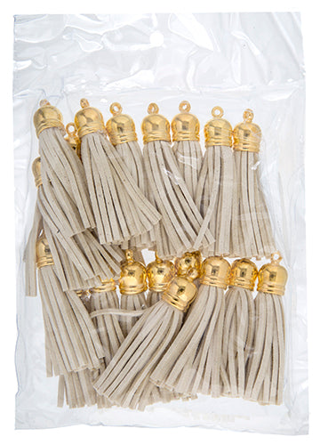 Faux Suede Tassels Gold Cap 5.5cm  