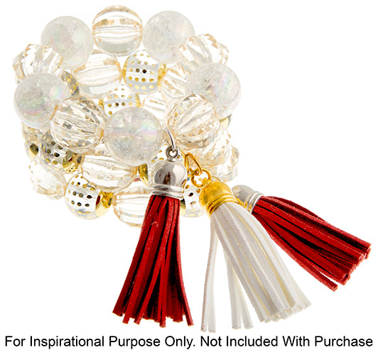 Faux Suede Tassels Gold Cap 5.5cm  