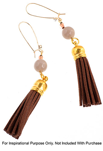 Faux Suede Tassels Gold Cap 5.5cm  
