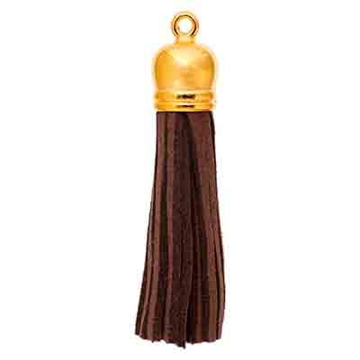 Faux Suede Tassels Gold Cap 5.5cm