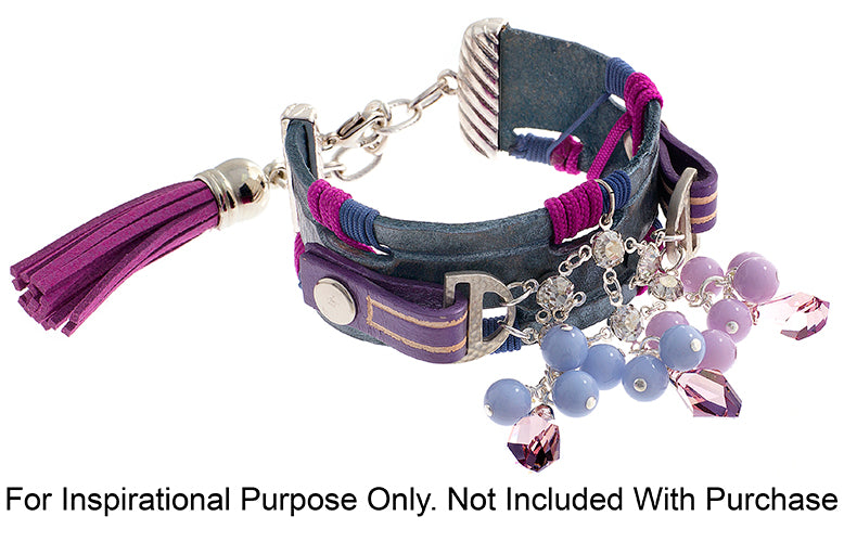 Faux Suede Tassels Silver Cap 5.5cm  (4pcs)