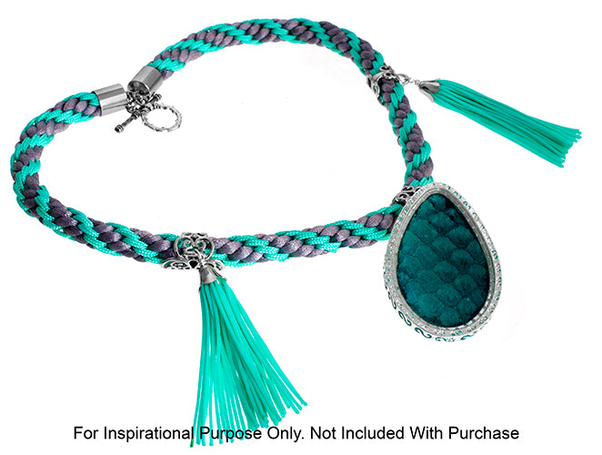 Faux Suede Tassels Silver Cap 5.5cm  (4pcs)