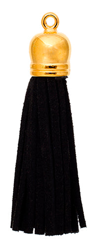 Faux Suede Tassels Gold Cap 5.5cm  