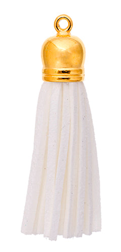 Faux Suede Tassels Gold Cap 5.5cm  