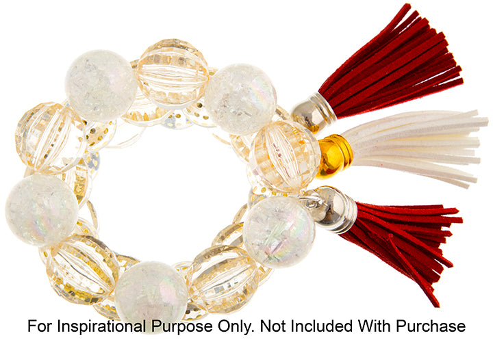 Faux Suede Tassels Gold Cap 5.5cm  