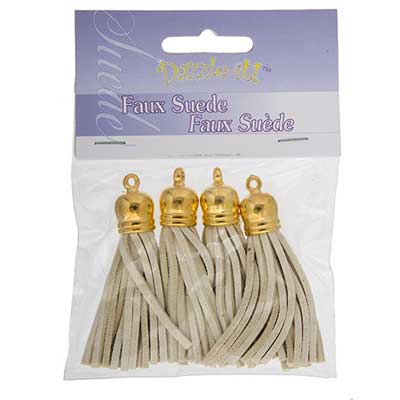 Faux Suede Tassels Gold Cap 5.5cm