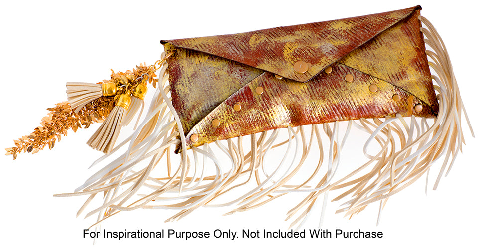 Faux Suede Tassels Gold Cap 5.5cm  