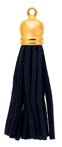 Faux Suede Tassels Gold Cap 5.5cm  