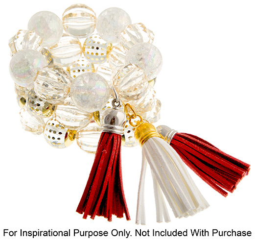 Faux Suede Tassels Gold Cap 5.5cm  