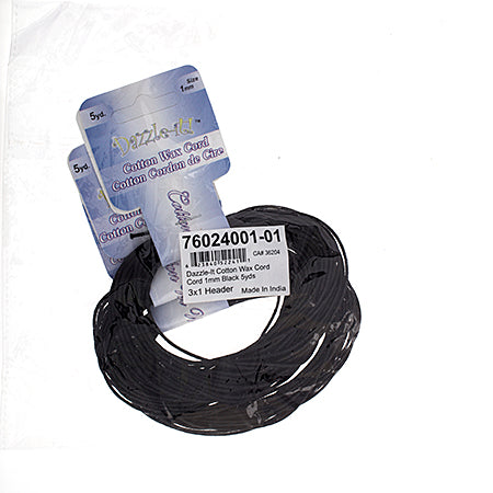 Dazzle-It Cotton Wax Cord 1mm Round  5yds