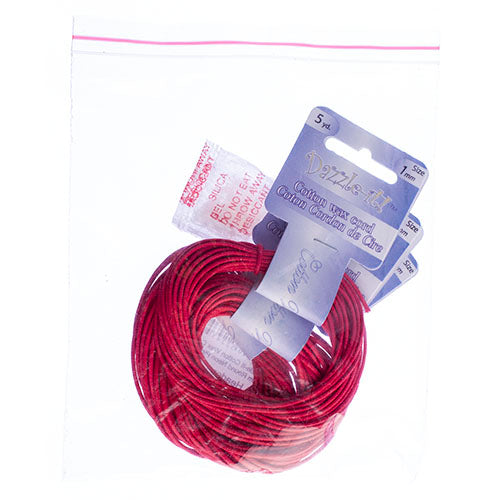 Dazzle-It Cotton Wax Cord 1mm Round  5yds