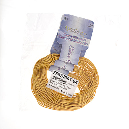 Dazzle-It Cotton Wax Cord 1mm Round  5yds
