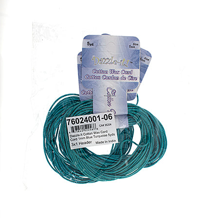 Dazzle-It Cotton Wax Cord 1mm Round  5yds