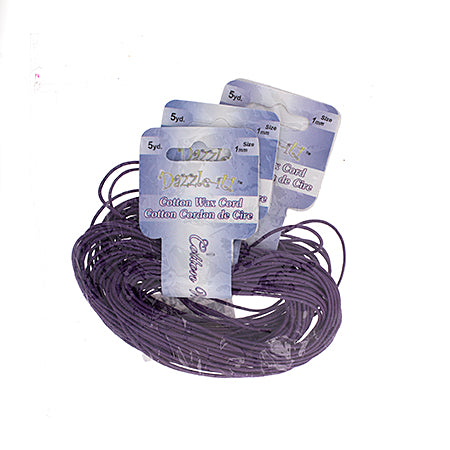 Dazzle-It Cotton Wax Cord 1mm Round  5yds