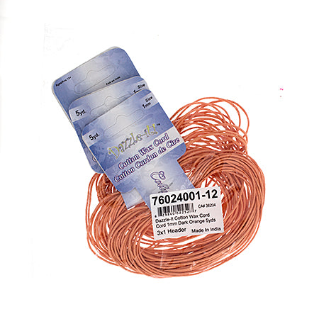 Dazzle-It Cotton Wax Cord 1mm Round  5yds