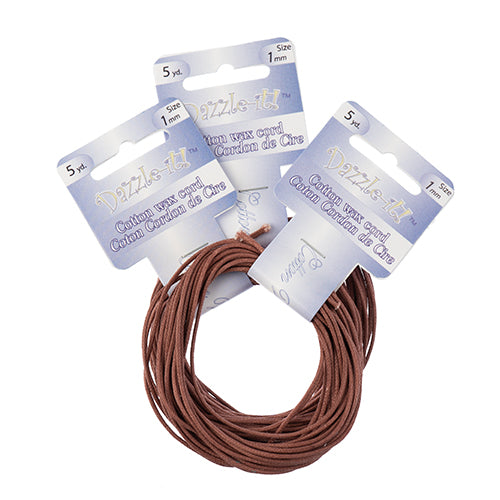 Dazzle-It Cotton Wax Cord 1mm Round  5yds