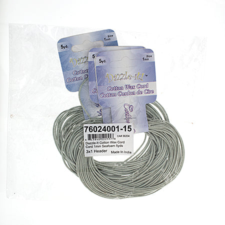 Dazzle-It Cotton Wax Cord 1mm Round  5yds