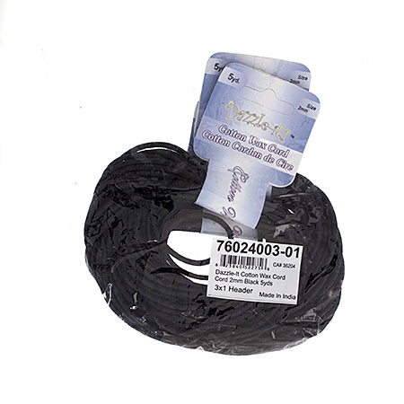 Dazzle-It Cotton Wax Cord 2mm Round  5yds