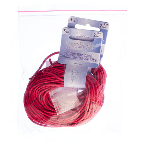 Dazzle-It Cotton Wax Cord 2mm Round  5yds